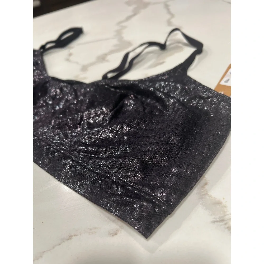 Skims‎ metallic black bra women's xxl nwt - Picture 2 of 3